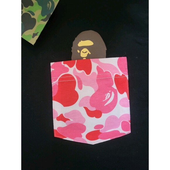 Bape A Bathing Ape men's Black Short Sleeves Crew Neck T-shirt  Size S - Picture 6 of 9